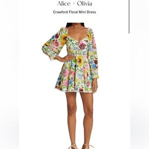 Alice + Olivia Vibrant Floral Mini Dress